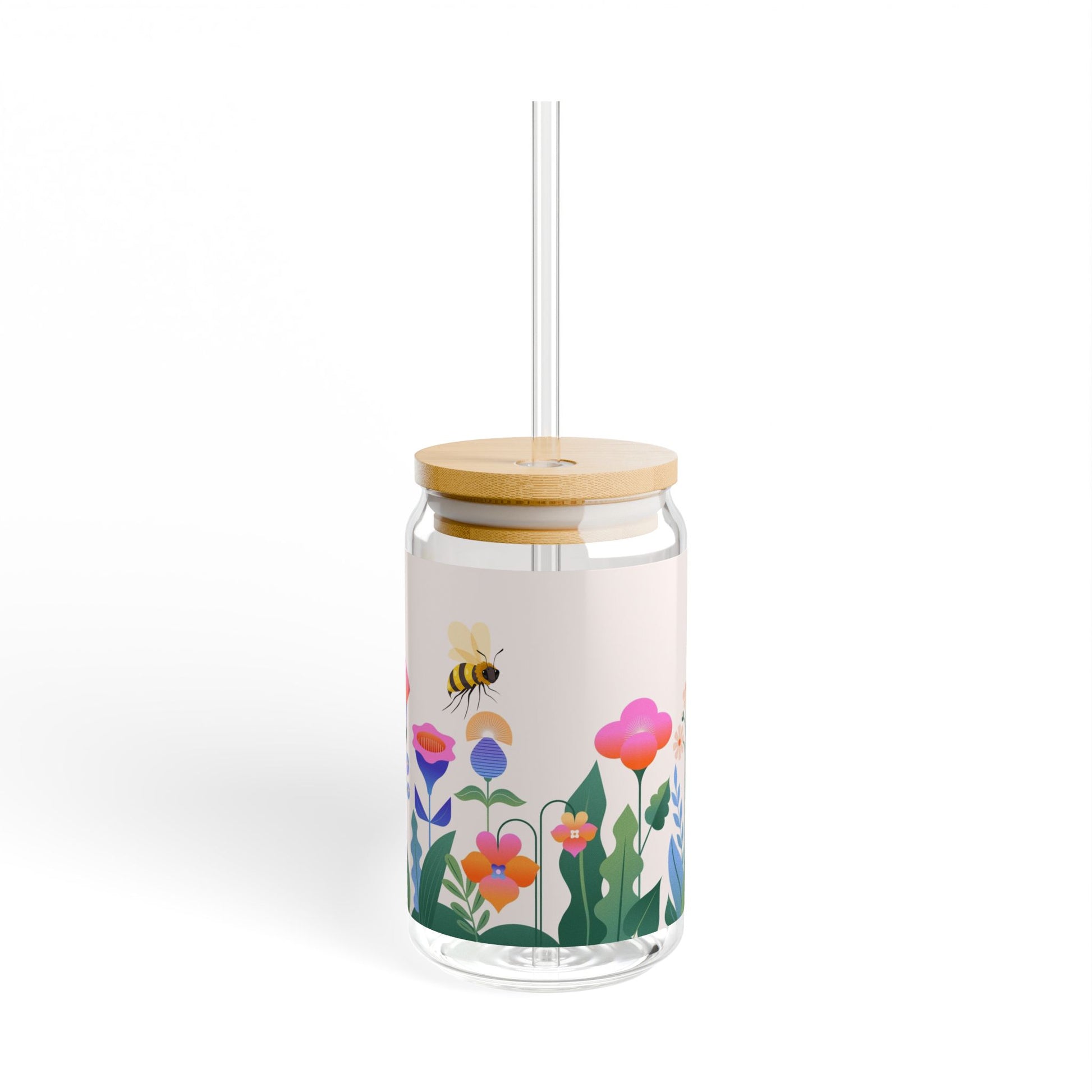 Flowers & Bees Sipper Glass 16oz