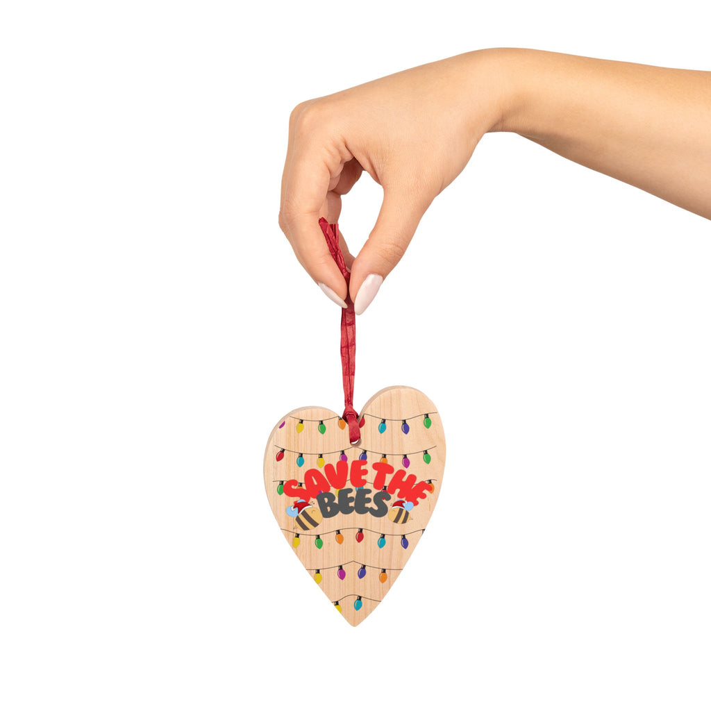 Heart & Tree Shaped Wooden Ornaments