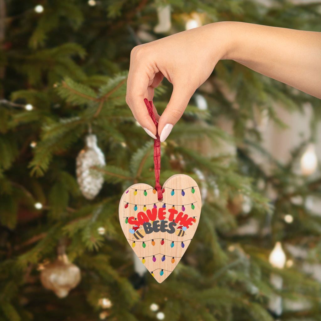 Heart & Tree Shaped Wooden Ornaments