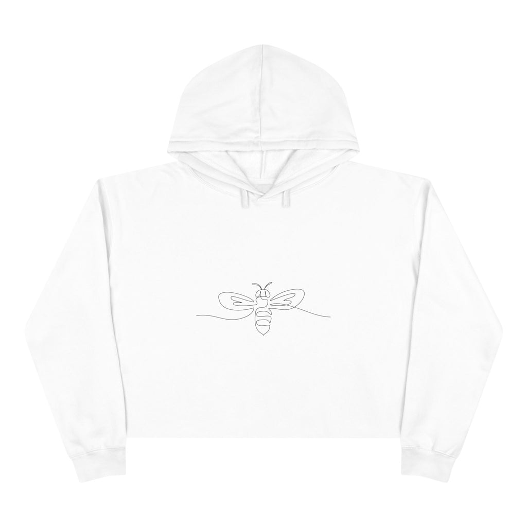 Crop Hoodie with Minimalist Bee