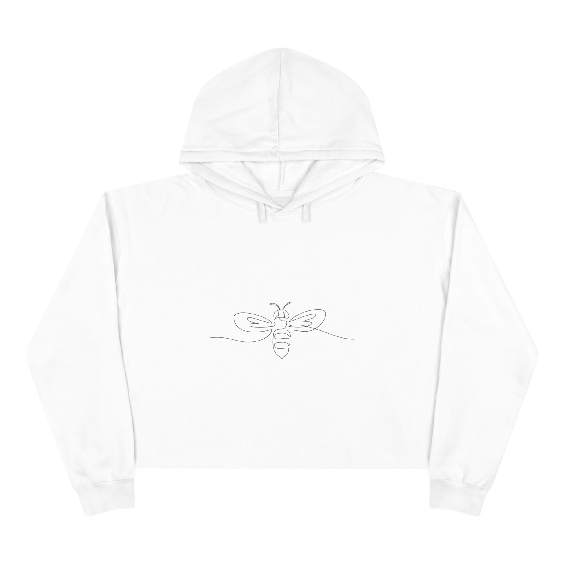 Crop Hoodie with Minimalist Bee