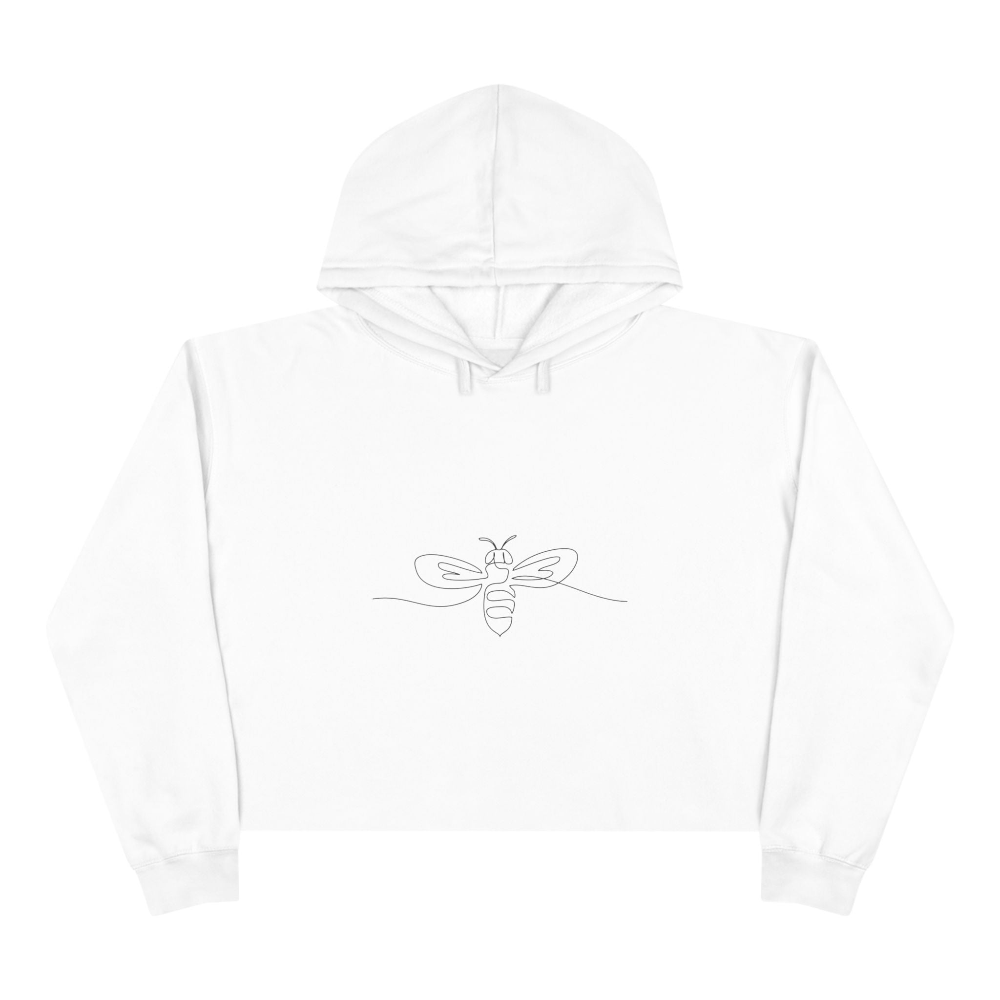 Crop Hoodie with Minimalist Bee