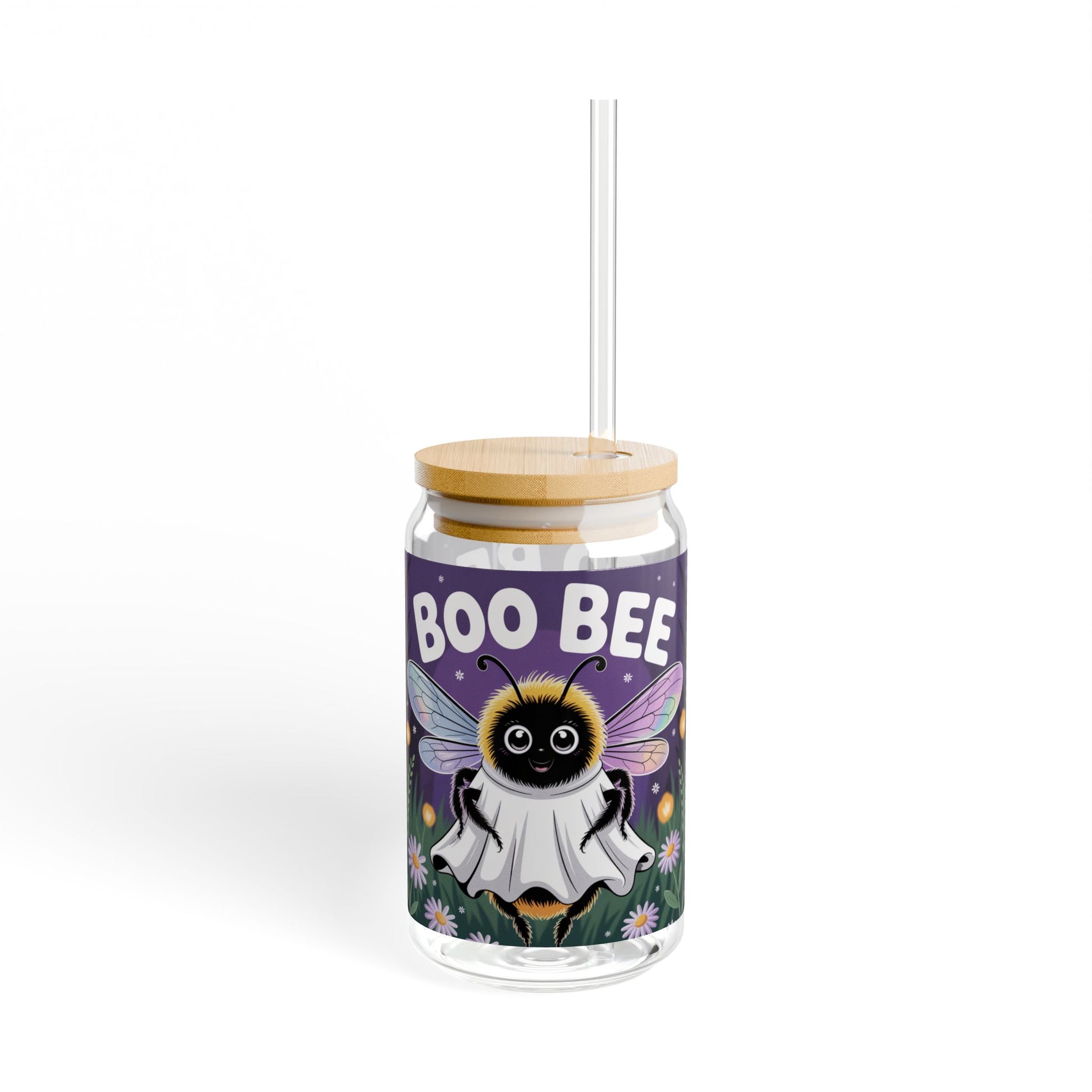Boo Bee Sipper Glass, 16oz