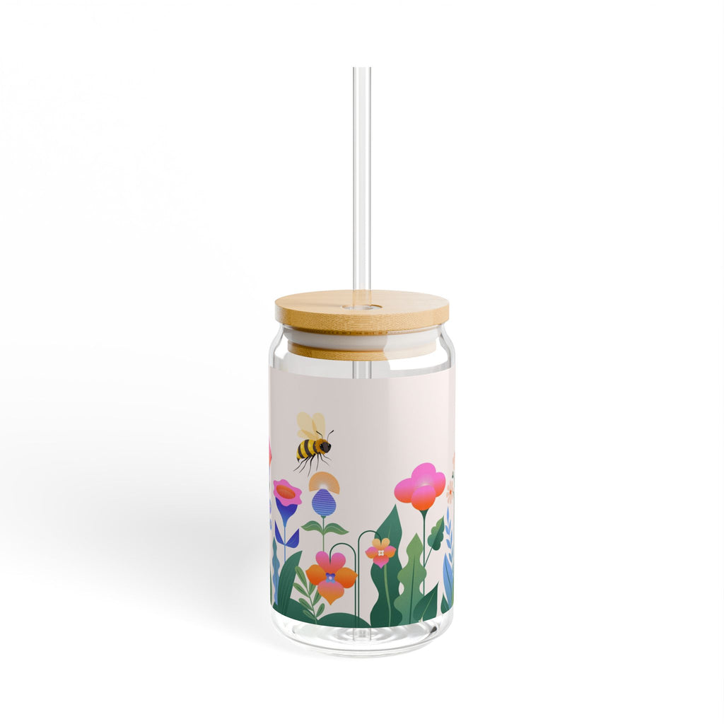 Flowers & Bees Sipper Glass 16oz