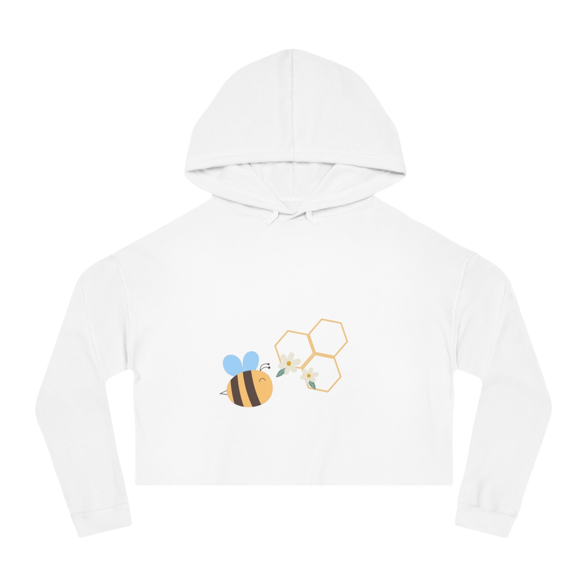 Cute Bee & Daisy Cropped Hoodie