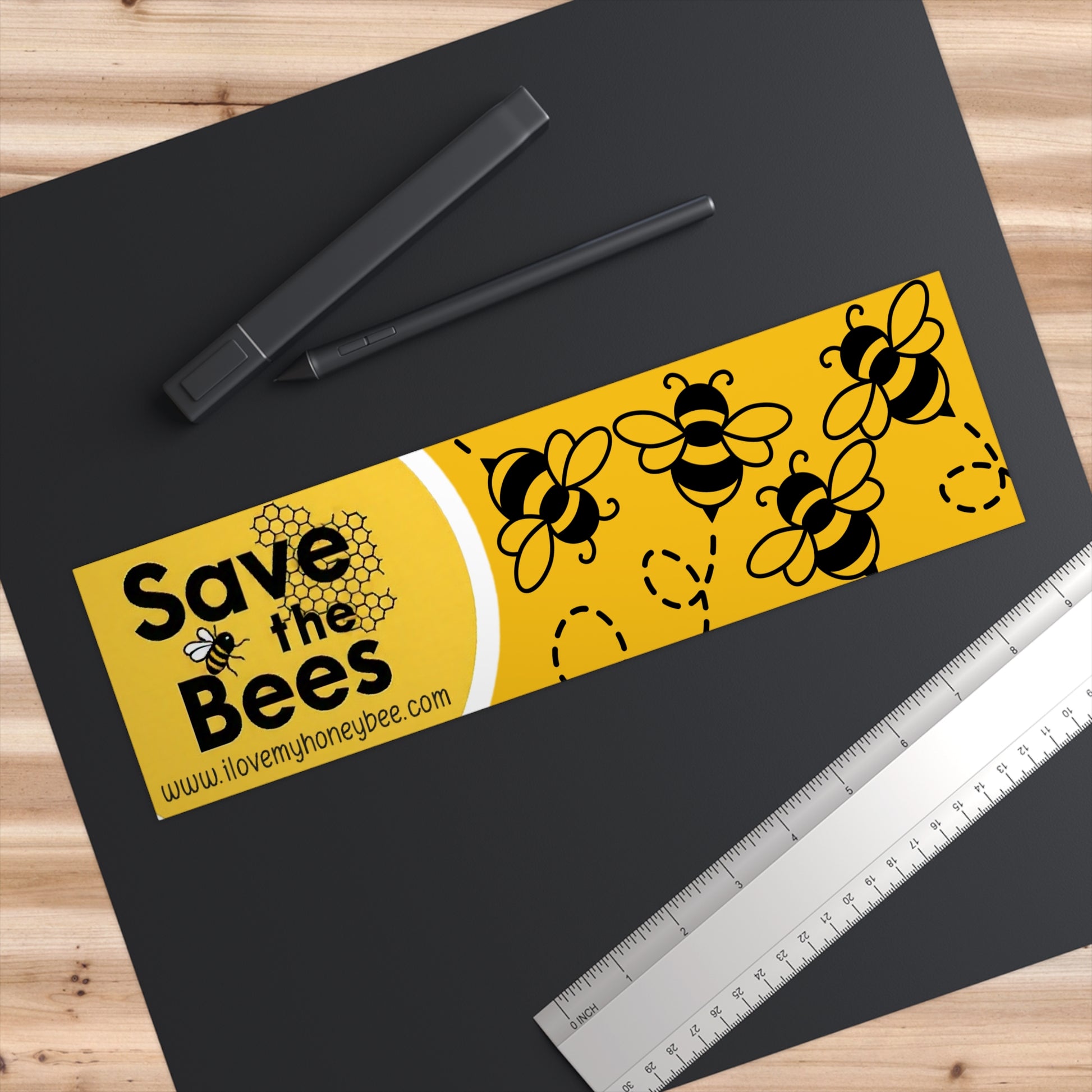 Save the Bees Bumper Sticker - Eco-Friendly Car Accessory for Bee Lovers