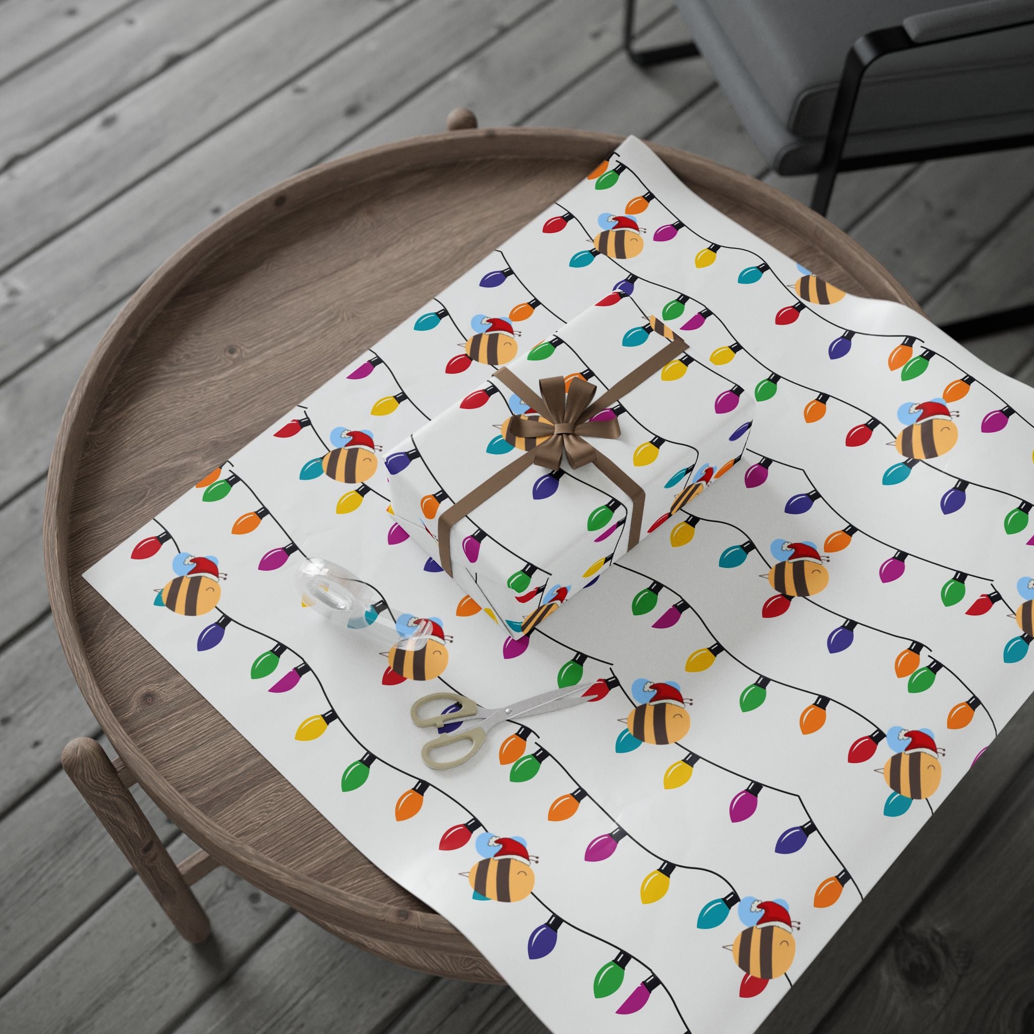 Santa Bees Wrapping Paper, Gift Wrap